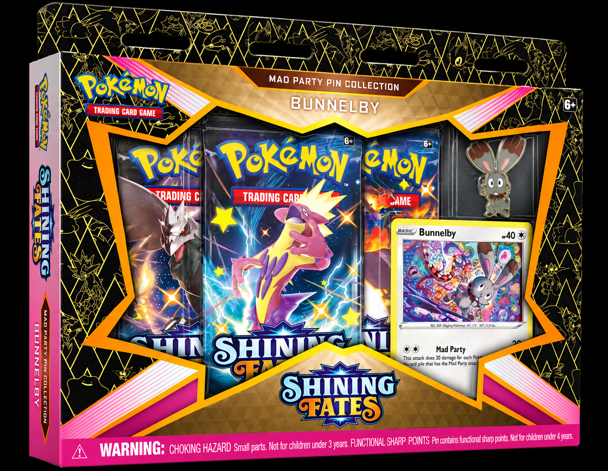 Pokémon TCG – Sword &amp; Shield: Shining Fates Mad Party Pin Collection