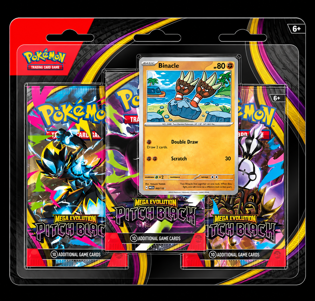 Pokémon TCG – Mega Evolution: Pitch Black 3-Pack Blister (Binacle)