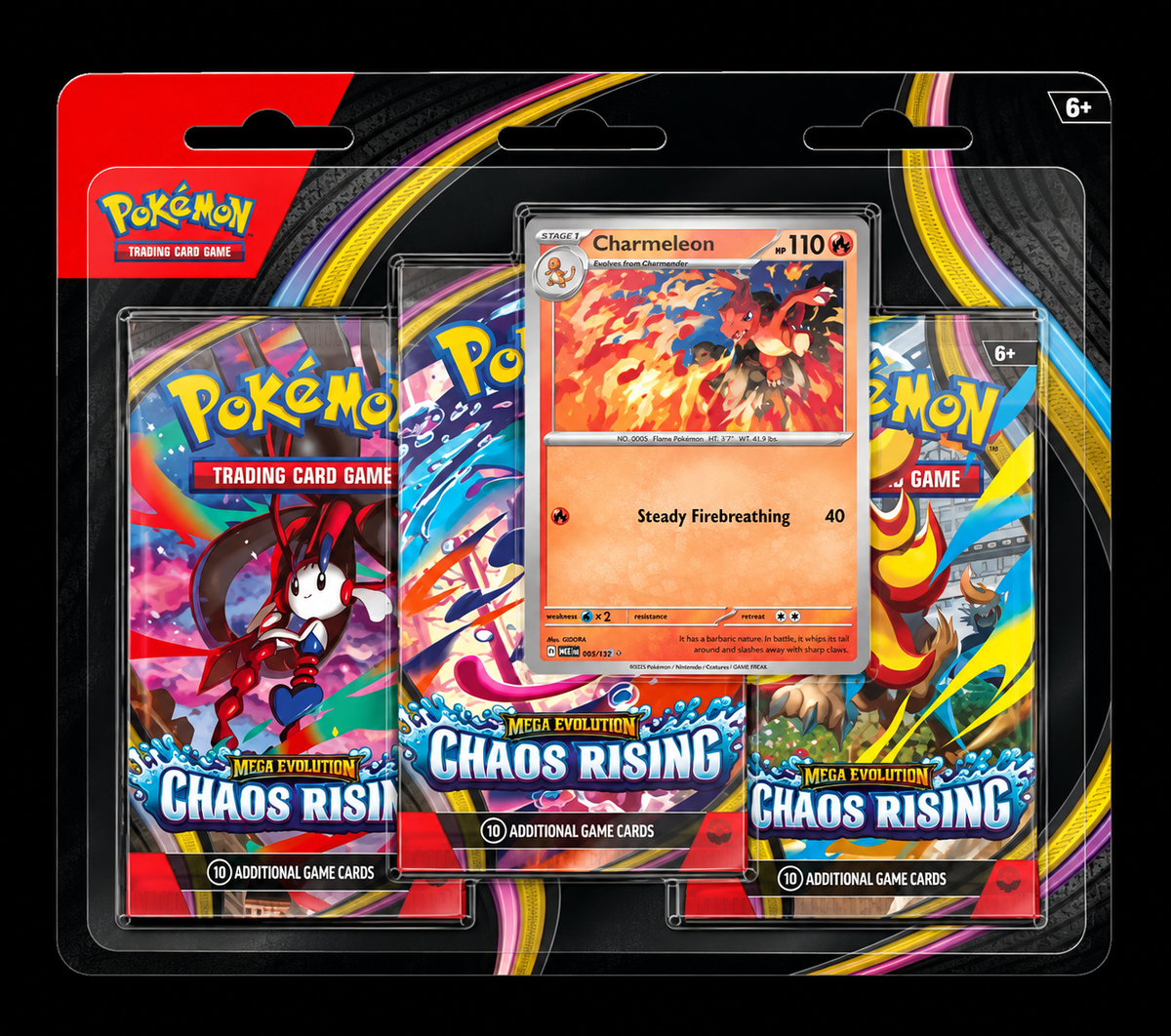 Pokémon TCG – Mega Evolution: Chaos Rising 3-Pack Blister (Charmeleon)