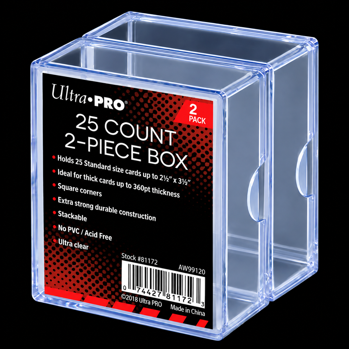 Ultra PRO 25 Count 2-Piece Card Storage Box – 2 Pack
